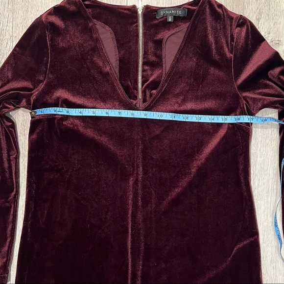 Dynamite Velvet Merlot Dress- Size M - Picture 5 of 12